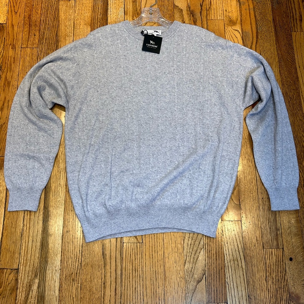 New with Tags I LEVRIERI 50% Cashmere 50% Silk men’s Grey Medium Sweater